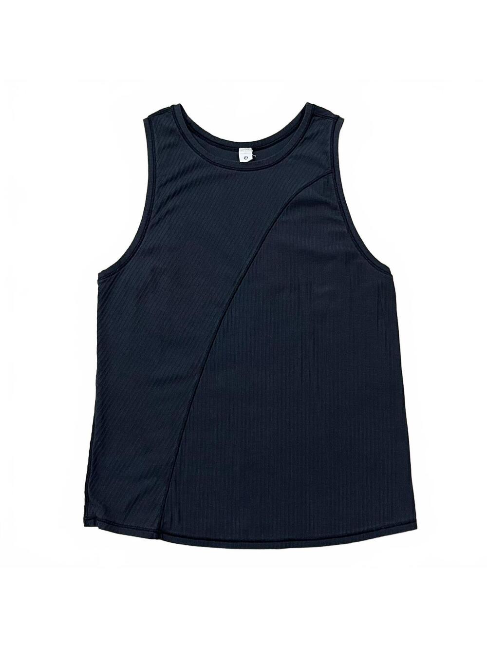 Lululemon Asymmetrical Ribbed Cotton Tank Top Black Size XS